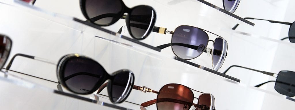 Sunglasses in a row